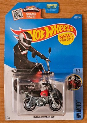 DHP16-D9B0L HOTWHEELS HONDA MONKEY Z50 HW MOTO BLACK & RED 135/365