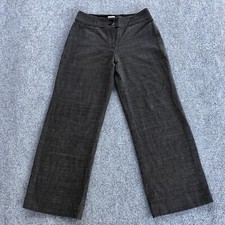 Armani Collezioni Size 4 Black White Virgin Wool Wide Leg Dress Pants Made Italy