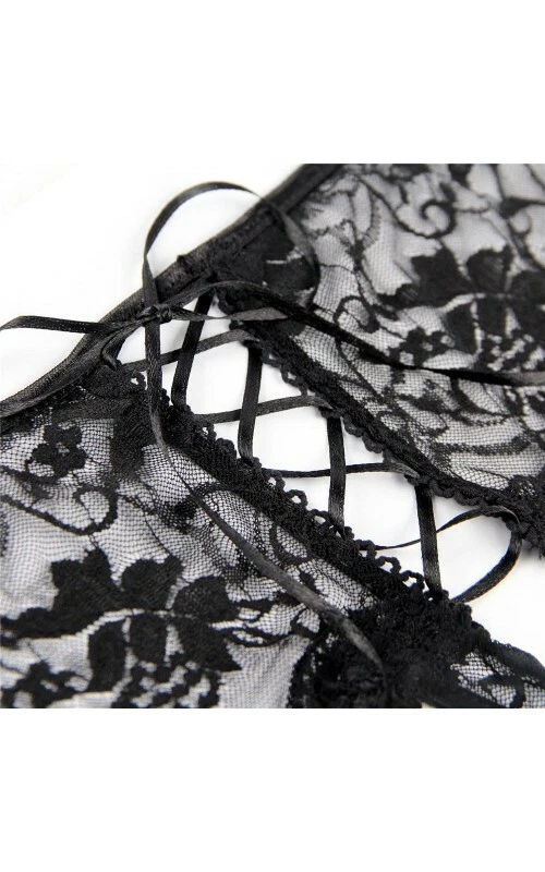 Sexy String Geöffnet A L'Schritt Mit Schnürung Unterwäsche Sensuelle für Frauen - Bild 4 von 4