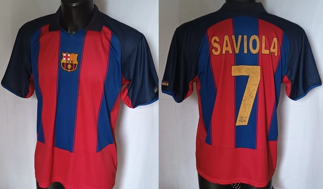 Maillot Domicile FC Barcelone 2000-2001 - Saviola #7 - Taille XL
