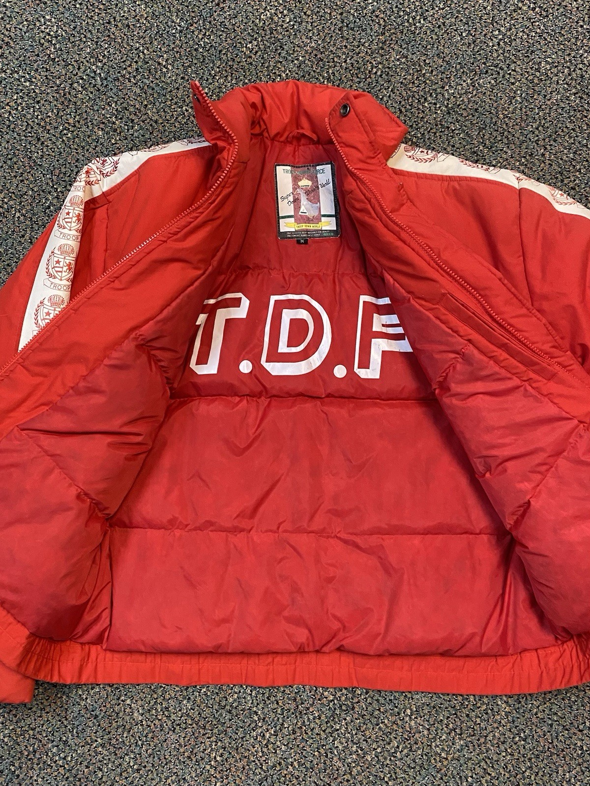 Vintage Down Puffer Troop Down Force Jacket Size … - image 3