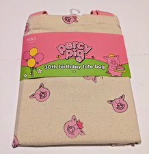 Percy Pig  Bag Tote Cotton Canvas 30th birthday Party Percy Pig Shopping M&S