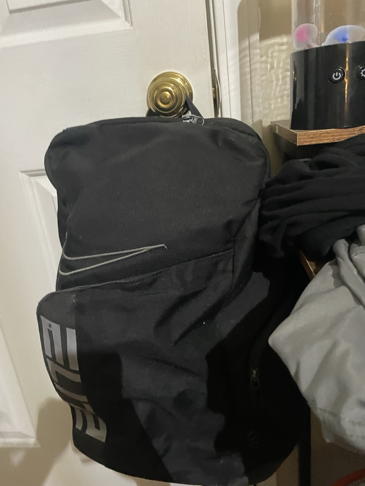 Nike Men's Black Gray Backpack Solid Zip Closure … - image 1