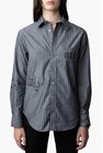 Camisa ZADIG & VOLTAIRE Taskiz Pop Manifesto Strass -NUEVA CON ETIQUETAS $348- Talla Mediana