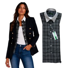 BRUNNE Button Down Shirt Dickey Compatible with VERONICA BEARD Blazer Sz 00-14