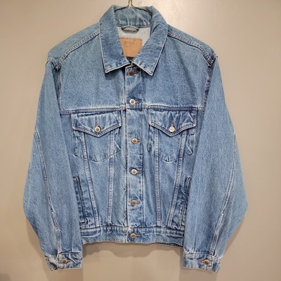 Route 66 Trucker Jean Denim Jacket Premium Jeanswear Men s LARGE Blue