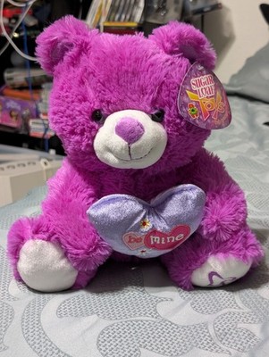PURPLE BE MINE VALENTINES BEAR PLUSH TOY SUGAR LOAF KELLYTOY HEARTS NEW NWT 2017