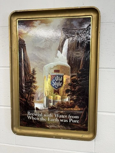 Vintage Heileman's Old Style  Beer Sign When the Earth Was Pure “No Light”