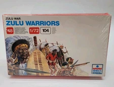 ESCI #213 Zulu War Warriors 1/72 Scale 48 Unpainted Figures 104pc New Sealed Box