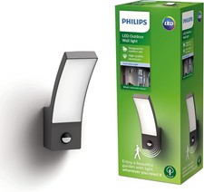 Philips LED Splay Outdoor Wall Light with Motion Sensor [Cool White - Anthracite
