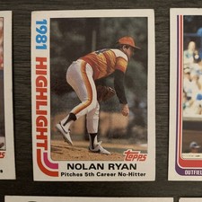 1982 Topps Hall Of Fame Lot Ryan, Henderson, Brett, Winfield, Schmidt. Excellent