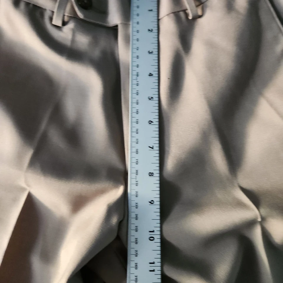 Pantalones de vestir Croft & Borrow para hombre talla 30x32 fácil cuidado beige frente plano nuevos con etiquetas Foto 4 de 4