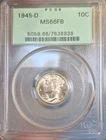 1945 d mercury dime ms66-fb Gem