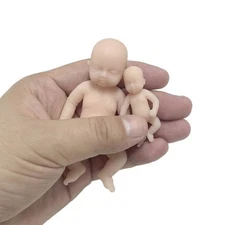 2PC/Set 1.9-3.9 Inch Mini Reborn Baby Dolls Soft Silicone  - Cute Boy & Girl Set