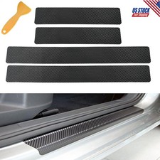 4PCS Carbon Fiber Car Door Sill Protector Anti-Scratch Door Entry Guard Sticker