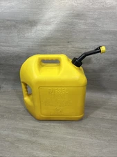 PRE BAN 5 GAL GALLON PLASTIC BLITZ Yellow DIESEL FUEL CAN JUG ( VENTED SPOUT )