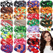 28 Pcs Halloween Headbands for Women - Fall Wide Twist Hair Accessories