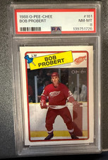 1988 O-PEE-CHEE hockey card #181 BOB PROBERT RC ROOKIE PSA 8. rookie card picture