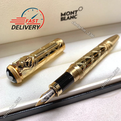 #ad Montblanc Rudyard Kipling Wolf Head Limited Edition Gold Fountain Pen VIP GIFT $135.00