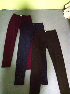 Yigga Mädchen Leggings 3er Set Gr. 146 Schwarz Dunkelblau Bordeaux