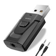 Bluetooth Car Aux Adapter, Wireless 5.0 Stereo Music Receiver Noise Cancellin...