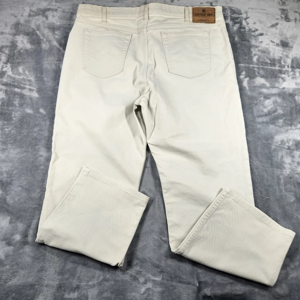 VINTAGE Marks Spencer Jeans Men's 38x27 Tag 40x31 Ivory Straight Leg Made in UK - Image 1 of 4