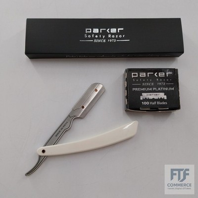 Parker Safety Razor Srw Edelstahl Straight Edge Barber Razor & 100 Shark Super-S