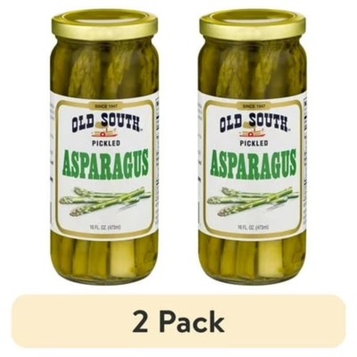 Pickled Asparagus Spears in Brine, 2 Pack of 16 oz Jars, Shelf-Stable Pantry