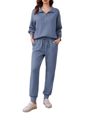 Lounge Sets for Women 2 Piece Long Sleeve Tracksuit Sweatsuit Half Zip Jogger...