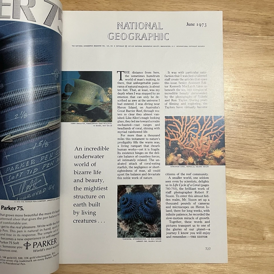 Vintage National Geographic June 1973 Great Barrier Reef Canada Tennessee Valley - Image 2 of 4