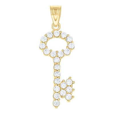 10kt Yellow Gold Unisex CubicZirconia To My Heart Charm Pendant