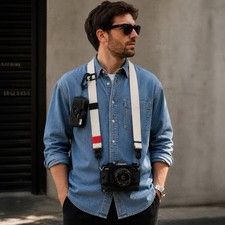 Handmade Adjustable Camera Strap Off-White/Cream Cotton  Peak Design Anchors