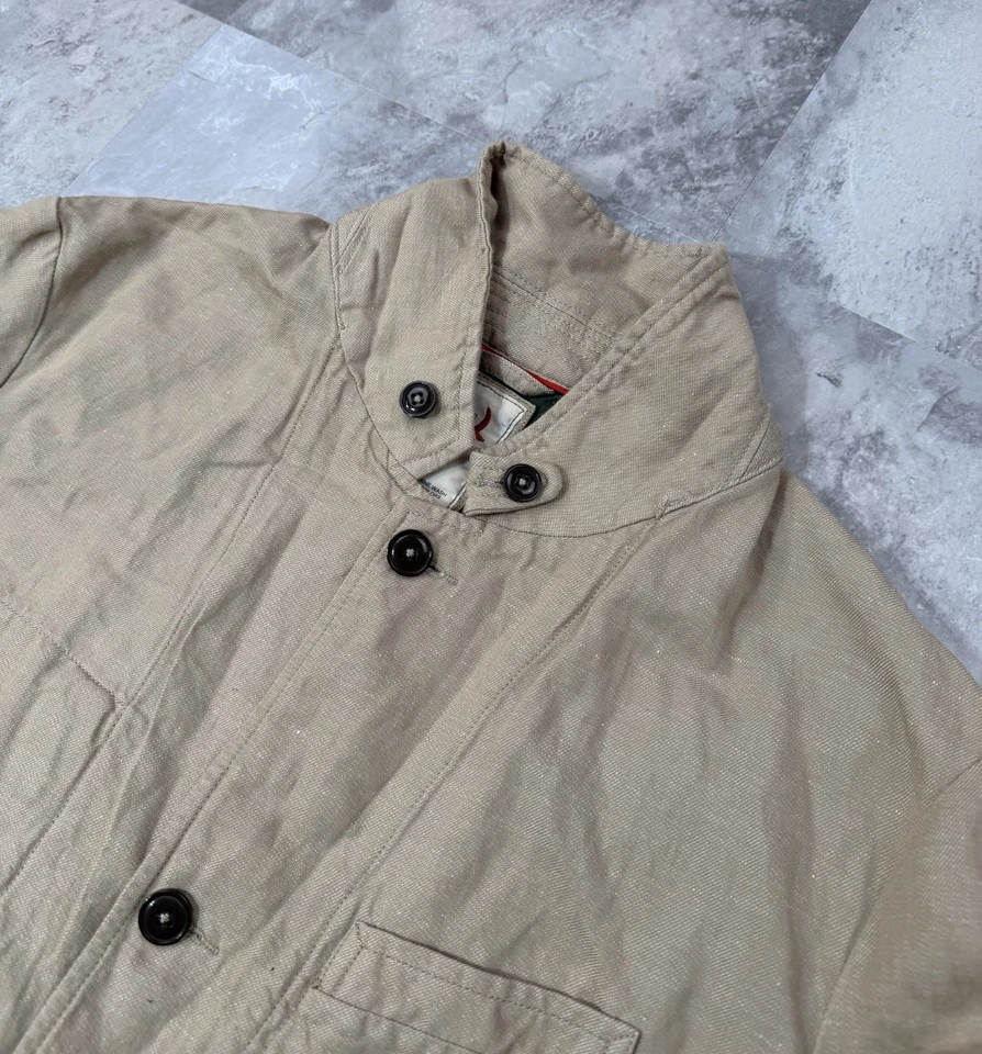 Relwen Linen Cotton Tropical Trap Blazer Sport Coat Field Jacket Beige Men’s L - Image 4 of 4