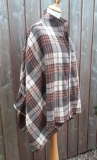 Apricot Womens Zipped Plaid Cape Brown Peach M/L BNWT Charity Sale