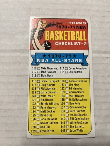 1970-71 Topps #101 Checklist - 2 Basketball Card Unchecked Clean! | eBay