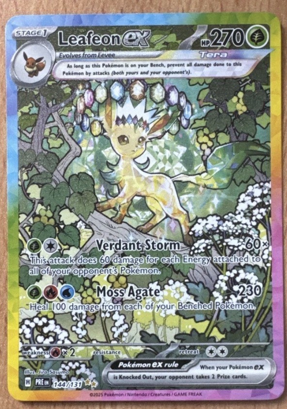 Pokémon TCG Leafeon EX Sir 144/131 Prismatic Evolutions Card Near Mint Condition