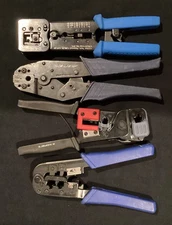 1- CANARE TC-1 CRIMPER, 1- MONOPRICE RJ-45/RJ-11 MODULAR CRIMPING TOOL, 1- SULL