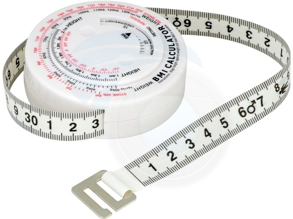 BMI Body Mass Index Tape Measure Calculator Retractable Measurin