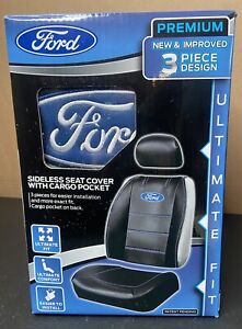 Ford Logo Deluxe Premium  Sideless Seat Cover Set 