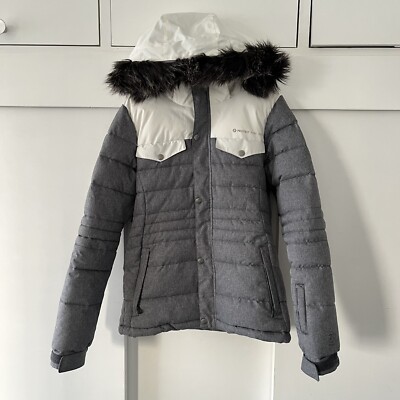 Protest PVRE 20K Ski Snowboard Jacket. Grey & White Waterproof Coat Size XS / 6