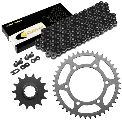 Black Drive Chain And Sprocket Kit for Kawasaki Ninja 300 Ex300