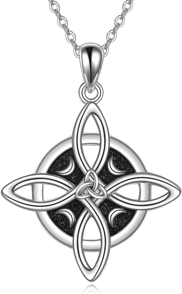 Witches Knot Necklace 925 Sterling Silver Celtic Knot Pendant Nudo De Bruja Good