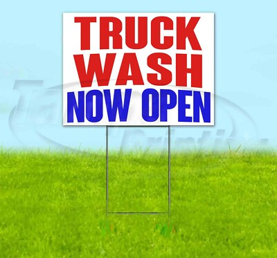 #ad TRUCK WASH NOW OPEN Yard Sign Corrugated Plastic Bandit Lawn Decorations $216.72