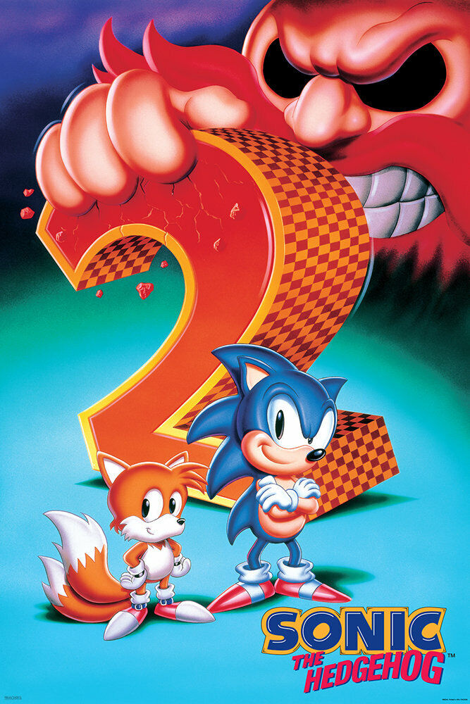 SONIC THE HEDGEHOG 2 24X36 POSTER SEGA VIDEO GAMES GAMING CLASSIC