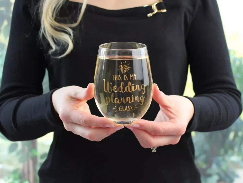 This is My Wedding Planning Glass Bridal Shower Bride To Be Gift-tf Foto 2 de 4