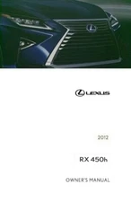 2012 Lexus RX 450H Owners Manual User Guide