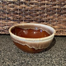 Vintage Mid Century Brown Drip Glaze USA Bowl, 8 1/2" X 4".