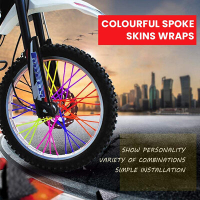 72-Pack Spoke Skin Covers – Protective Wheel Wraps For Motorcycles, Bicycles & Dirt Bikes – Multiple Colors