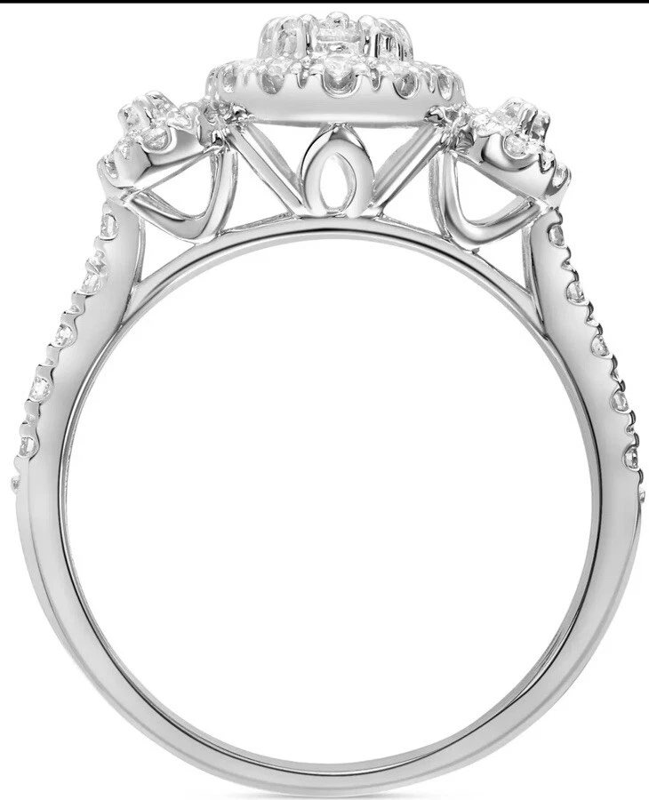 Keepsake 14KT White Gold Oval 3-Stone Diamond Trilogy Engagement Ring 1/2 CTTW - Image 4 of 4