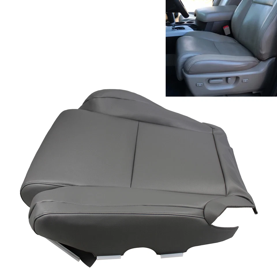 For Toyota Tundra & Sequoia 2007 2008-2013 Driver Bottom Leather Seat Cover Gray Foto 3 de 4